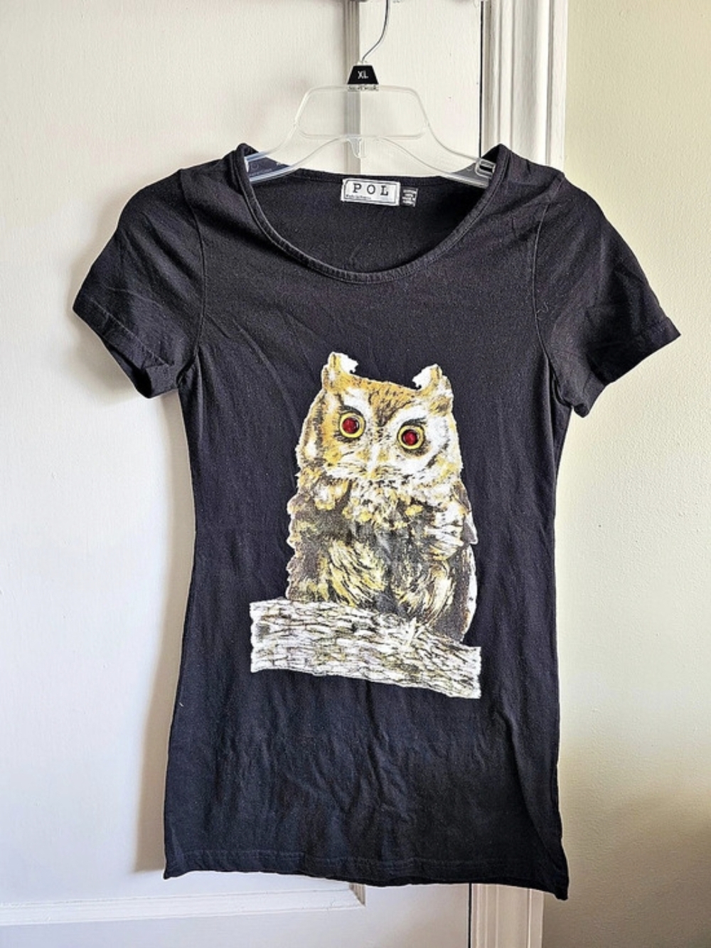 POL Owl Graphic Short Sleeve Tee in Black